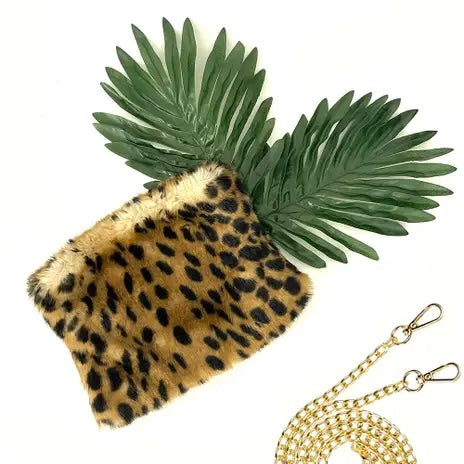 Cheetah Faux Fur Clutch