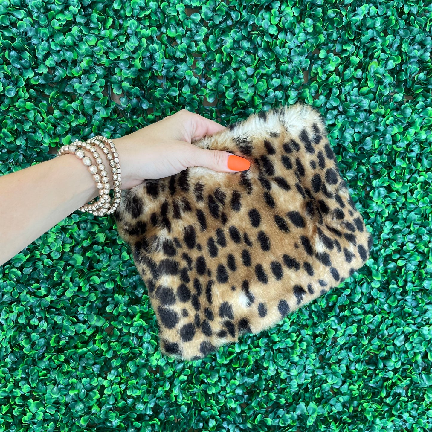 Cheetah Faux Fur Clutch